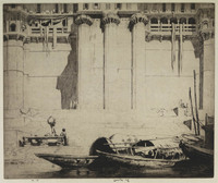 St G 032
<br/>
Boats and Palace (Varanasi)
<br/>
<em>Lumsden, Ernest S. (1883-1948)</em>